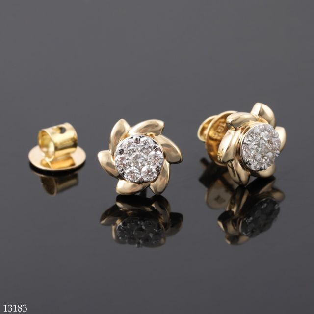 Allison Round Dimond Stud Earring